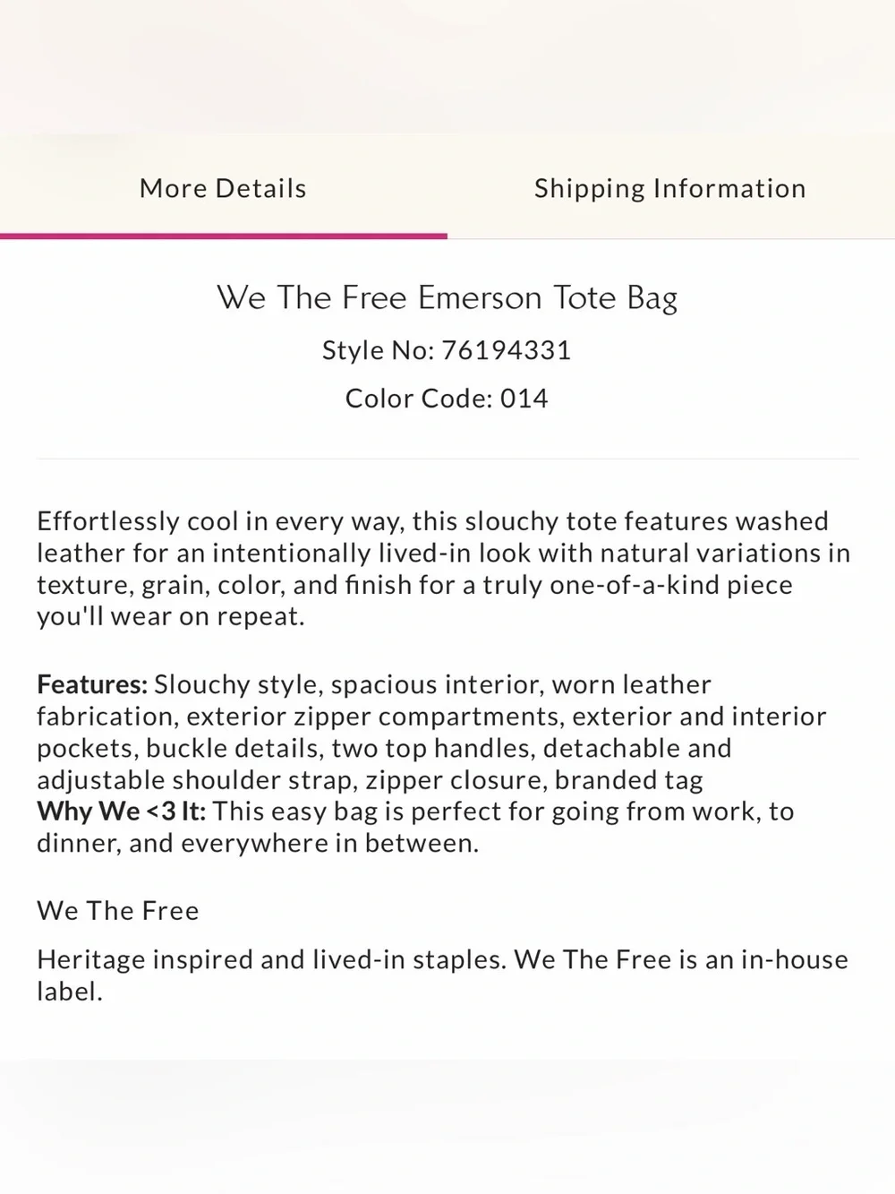 Free people Emerson tote in saddle - Picture 6 of 8